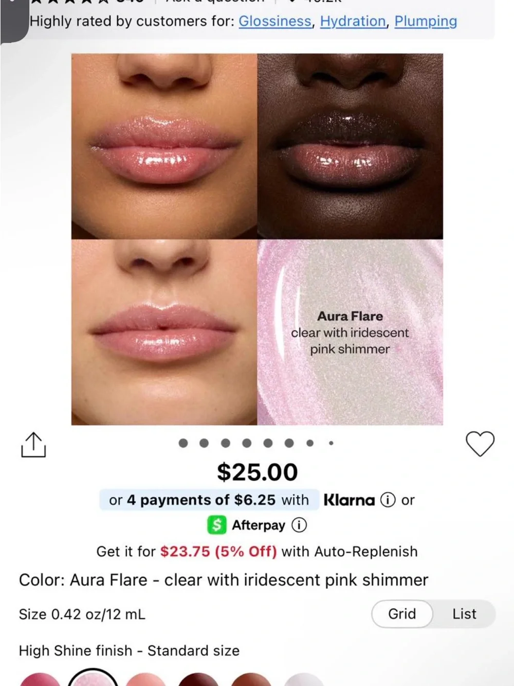 Kosas Lip Pulse Plumping Gloss — Shimmery Light Pink